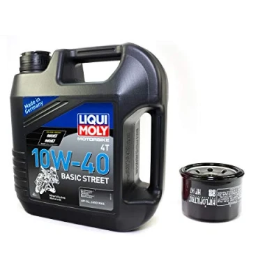 Abbildung von Motoröl Set mineralisch 10W40 4 Liter + Ölfilter HF147 für Kymco Yamaha MXU 500 UXV FZS 600 XVS 1300 YFM 700 MXU500 UXV500 FZS600 XVS1300