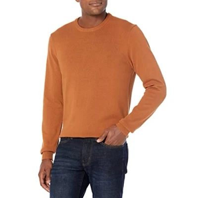 Abbildung von Amazon Essentials Herren Langärmliger Pullover Mit Rundhalsausschnitt, 100% Baumwolle, Erhältlich In Groß Und Schwer, Rostfarben, S