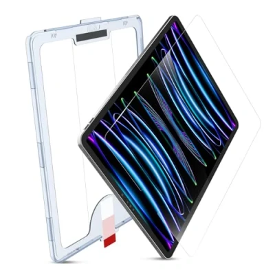 Abbildung von MOBDIK Sichtschutz Schutzfolie für iPad Pro 12.9 Zoll (2022 &amp; 2021 2020 2018) HD Klar, Kratzfest, Fallfreundlich, EZ Kit 1 Stück
