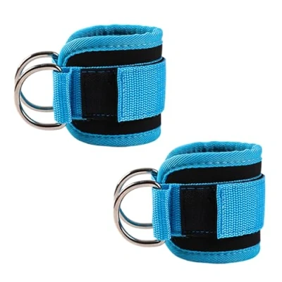 Abbildung von iCovalescent 2 Stück Fußschlaufen Kabelzug, Gewichtsmanschetten, Fitgriff Zughilfen, für Fitness, Fitnessstudio Workout Kabelmaschinen Krafttraining Equipment(Himmelblau)