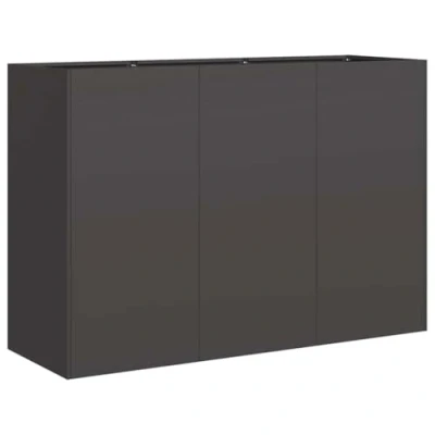 Abbildung von vidaXL Pflanzkübel Schwarz 120x40x80 cm Kaltgewalzter Stahl, Pflanzschale, Garten Pflanzkübel, Outdoor Pflanzgefäß, Hochbeet, Pflanzgefäß