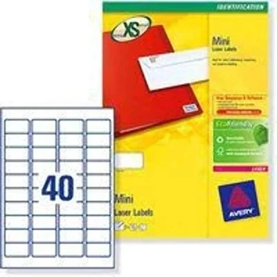 Abbildung von Avery Mini Etiketten (für Laserdrucker) weiß