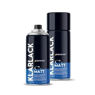 Abbildung von MICROTEC® Sprühlack 400ml hochwertiges Acryllackspray matt oder glänzend Sprühfarben für Metall, Holz, Kunststoff u.v.m. große Farbauswahl (Klarlack Premium Schutzlack)