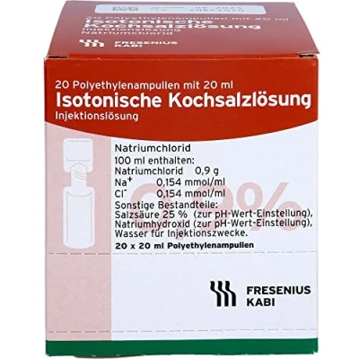 Abbildung von Kochsalzlösung 0,9% Plastikampullen Fresenius 20X20 ml