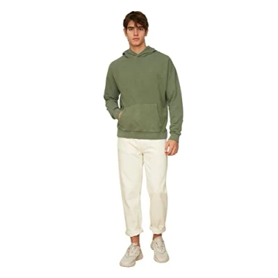 Abbildung von TRENDYOL Herren Kapuzensweatshirt in Oversize Optik Sweatshirt, Khaki, XL