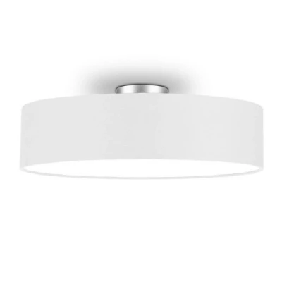 Abbildung von meineWunschleuchte Deckenleuchte, ohne Leuchtmittel, Designer Lampe Stoff Lampenschirm Baushaus über n Esstisch, Ø50cm Weiß