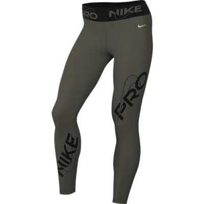 Abbildung von Nike Performance Tights, Damen, Größe: Small, Cargo khaki/black/honeydew