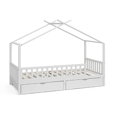 Abbildung von VitaliSpa Hausbett Franka, Weiß, 90x200 cm mit 2 Schubladen
