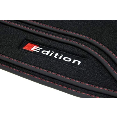 Abbildung von teileplus24 Tuning Art BED512 Fußmatten Edition Line Design kompatibel mit Citroen C4 Cactus Facelift E3 2018 Ziernähte