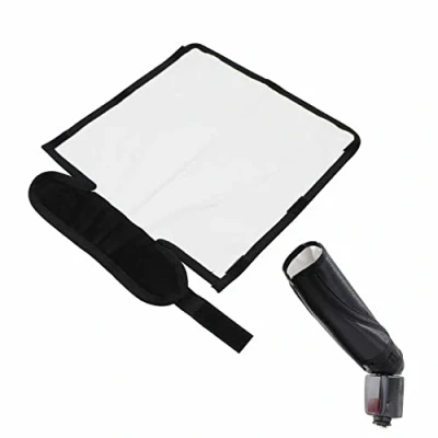 Abbildung von Blitz Diffusor Reflektor Flash Softbox Universal Bender für Blitzlicht Biegbarer Faltbar Speedlite Fotografie, Strobe Light Studio Produkt Portrait Stillleben 25 * 22cm, 1pcs