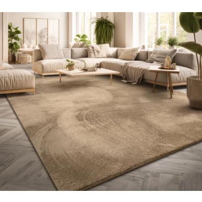 Abbildung von TT Home Teppich &quot;Andalucia 100&quot;, rechteckig, 14 mm Höhe, Wohnzimmer Kurzflor Einfarbig Modernes Design Waschbar