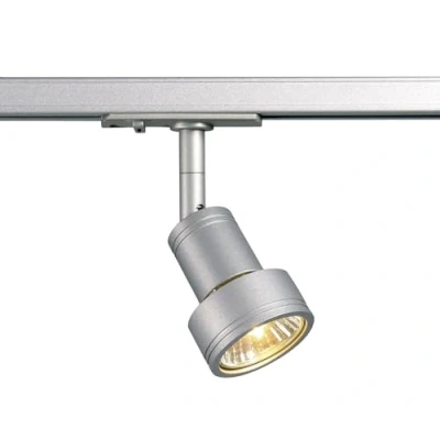 Abbildung von SLV PURI LED Schienen Strahler, Dreh und schwenkbarer 1 Phasen Deckenstrahler, Deckenleuchte, Schienensystem, Innenbeleuchtung GU10, inkl. 1Phasen Adapter, Grau