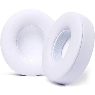 Abbildung von WC Extra Dicke Ersatz Ohrpolster für Beats Solo 2 &amp; 3 Wireless On Ear Kopfhörer von Wicked Cushions Weiches Leder, luxuriöser Memory Schaum, starker Klebstoff White