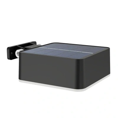 Abbildung von Philips Outdoor Solar Vynce Wandleuchte 1,5W, Tageslichtsensor, eckig, 2700 Kelvin, IP44 wetterfest, schwarz