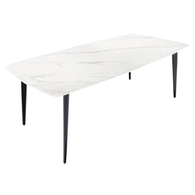 Abbildung von riess ambiente Esstisch MILANO 160cm weiß / schwarz (Einzelartikel, 1 St), Keramik · Marmor Design Metall bis 6 Personen Modern