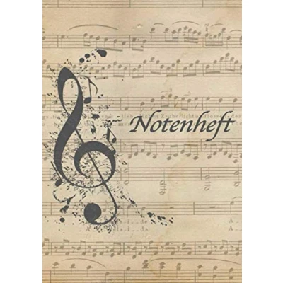 Abbildung von Notenheft A5, 120 Seiten mit Linien Notenbuch für Musik Unterricht, Hausaufgaben, Anfänger, Hobby: Blanko Musikheft