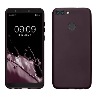 Abbildung von kwmobile Case kompatibel mit Huawei Enjoy 7S / P Smart (2017) Hülle Schutzhülle aus Silikon metallisch schimmernd Handyhülle Metallic Brombeere