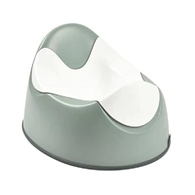 Abbildung von BÉABA Babytopf Ergonomisches Töpfchen für Kinder Rutschsicher Hygienisch Pflegeleicht WC Einsatz mit Handgriffen Made in France Grau