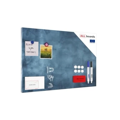 Abbildung von ALLboards Metallische Magnettafel BEWÖLKTER HIMMEL, 60x40cm MetalBoards Memoboard für jede Art von Magneten Magnetpinnwand + GRATIS Zubehörset