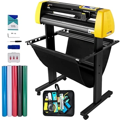 Abbildung von VEVOR Vinyl Schneidemaschine, 870 mm Max Papierzufuhr Schneideplotter, automatische Kamera Kontur Schneiden LCD Bildschirm Drucker mit Stand einstellbare Kraft &amp; Geschwindigkeit