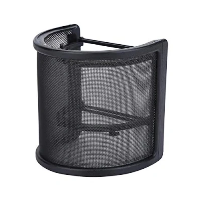 Abbildung von Mikrofon Pop Filter, Windschutzscheibe, U Form, Metallgitter Windschutzscheibe für Studio Mikrofone mit einem Durchmesser von 45 mm bis 65