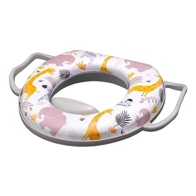 Abbildung von Lorelli Baby Toilettensitz mit Handgriff, 6 cm, weich gepolstert Spritzschutz aus Kunststoff