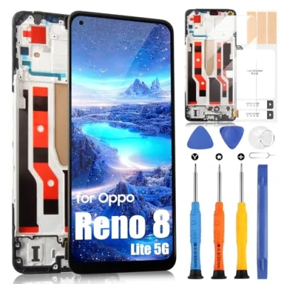 Abbildung von ARSSLY LCD Display für Oppo Reno 8 Lite 5G Bildschirm Reno8 CPH2343 Touchscreen Digitizer Full Assembly mit Reparatur Set (6,43 Zoll, Schwarz Rahmen, TFT)