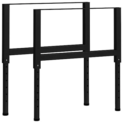 Abbildung von vidaXL 2X Werkbankgestell Höhenverstellbar Werkbankfuß Arbeitstisch Werkbank Gestell Tischgestell Tischbein Tischfuß Metall 85x(69 95,5) cm Schwarz