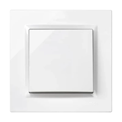 Abbildung von Simon Elektrischer Druckknopf, Innenwandschalter, 10 Serie, inklusive Rahmen, Deckel und Uhrwerk, für Wohnräume oder Tourismusunterkünfte, Weiß