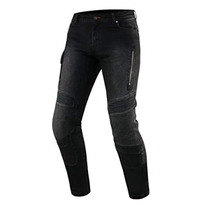 Abbildung von REBELHORN Vandal Motorradjeans Herren Aramidfaser Futter SAS TEC Stufe 2 Knieprotektoren und 1 Hüftprotektoren Steißbeinprotektor Tasche Belüftungskanäle Tapered Fit