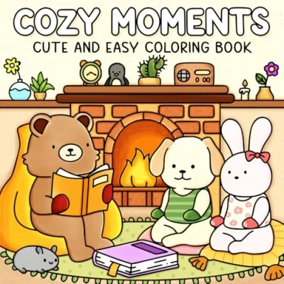 Abbildung von Cozy Moments: Cute and Easy Coloring Book for Adults Teens Featuring Comfy Animal Friends with Simple Designs Relaxation
