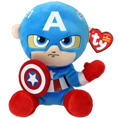 Abbildung von Ty® Kuscheltier Ty Beanie Babies Marvel Captain America 15 cm (NEU &amp; OVP)