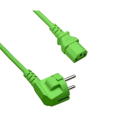 Abbildung von DINIC Stromkabel Netzkabel CEE 7/7 Schutzkontaktstecker auf C13, VDE, (1,80m, grün)