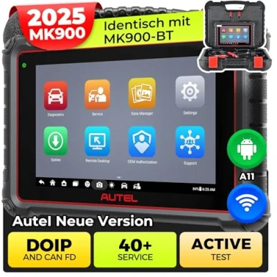 Abbildung von Autel OBD2 Diagnosegerät MaxiCOM MK900: 2024 Neue Ver. von MX808S, MK808BT PRO w/ 40+ Service, 3000+ Aktive Tests, All System Diagnose, FCA Autoauth&amp;SGW, No IP Limited MaxiCheck MX808S/MX900