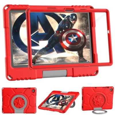 Abbildung von Patamiyar Kinder Hülle für Samsung Galaxy Tab A9 Plus 11 Zoll 2023 mit Displayschutzfolie, Stoßfest A9+ Griff Ständer Tablet (SM X210/X216/X218) Rot
