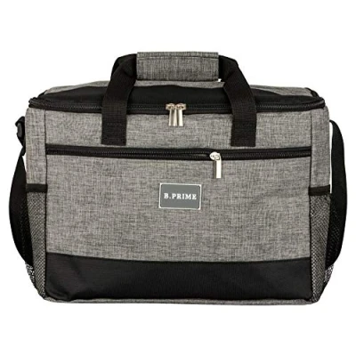 Abbildung von B.PRIME 20L Kühltasche Classic GRAU I 36x26x22cm Isoliertasche Lunch Tasche Kühlbox Picknick Eistasche Campingtasche Outdoor Reisen Einkauf Auto