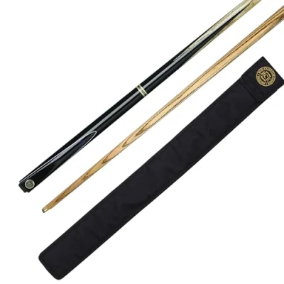 Abbildung von BCE Unisex Adult 2 Piece Ash Cue 145cm with 9.5mm Tip Snooker English Pool Cue, Black Butt/Natural Wood Shaft, 57&quot; (145cm)
