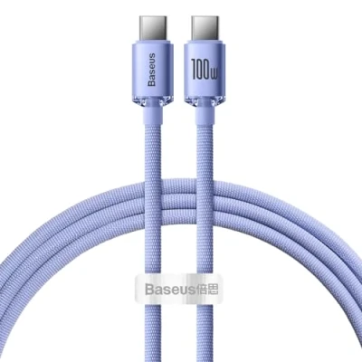 Abbildung von Baseus Crystal Shine 100W 120cm PD Type C Ladekabel violett
