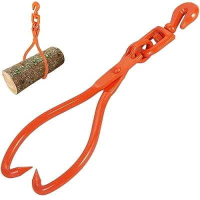 Abbildung von VEVOR Forstzange, 457,2 mm 2 Klauen Holzhebezange, robuste rotierende Rückezange aus Stahl, 772 lbs/350 kg Tragfähigkeit, Werkzeug zum Heben, Handhaben, Ziehen und Tragen von Holzstämmen