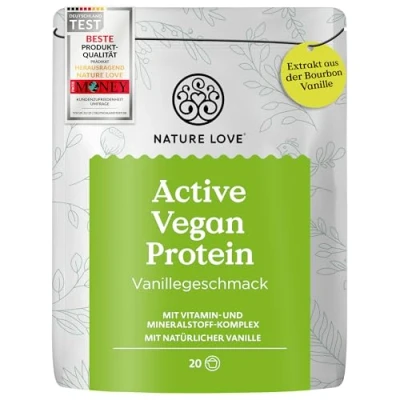 Abbildung von Active Vegan Protein Vanillegeschmack 600 Gramm Pulver Nature Love g