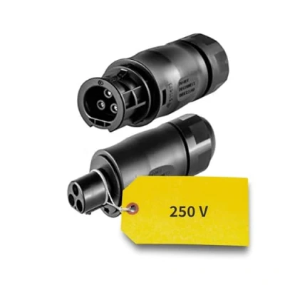 Abbildung von avoltik Betteri BC01 Buchse IP67 3 polig für Wechselrichter I Female &amp; Male Stecker TÜV zertifizierter Balkonkraftwerk Zubehör