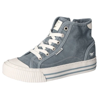 Abbildung von Mustang Shoes Plateausneaker, Schnürschuh, Freizeitschuh, High Top Sneaker mit Reißverschluss
