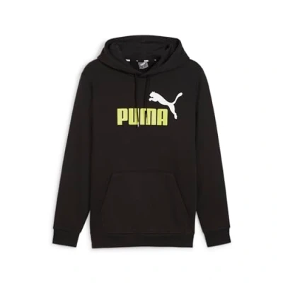 Abbildung von Puma BIG LOGO Hoodie Kapuzenpullover, Herren, Größe: Small, Black/lime sheen