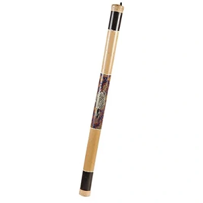 Abbildung von Regenmacher Rainstick Rainmaker Bambus Percussion Rhythmus bemalt Aborigine Dot Painting (100 cm)