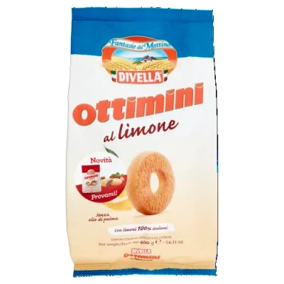 Abbildung von 3x Divella Ottimini al Limone italienische Shortbread Kekse mit Zitrone 400g biscuits cookies 100% Zitronen