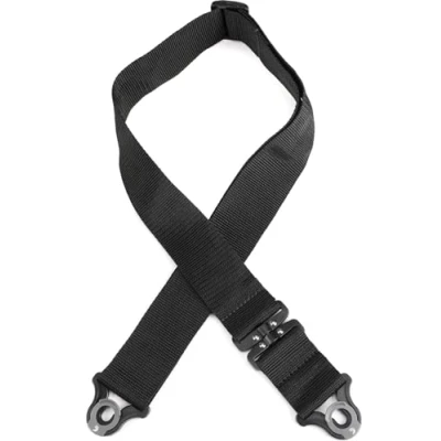 Abbildung von D&#039;Addario Accessories Auto Lock Gitarrengurt mit Verschluss Locking Guitar Strap Schwarz, Drehgelenk Polypro