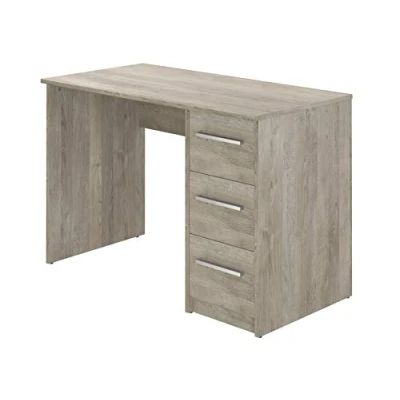 Abbildung von Amazon Basics Idro moderner Schreibtisch, Rechteckig, Computertisch mit 3 Schubladen Tisch, 56 x 110 73 cm, Eiche Optik (Früher Movian)