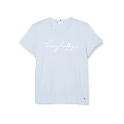 Abbildung von Tommy Hilfiger Signature TEE Tshirt print, Damen, Größe: XXS, Breezy blue
