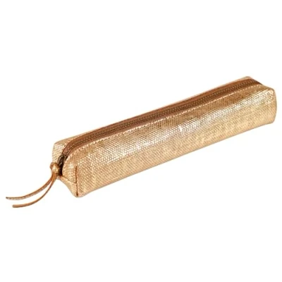 Abbildung von Clairefontaine 410036C Schlampermäppchen KLEO PATHRA Flach, aus Lammleder, 22 x 11cm, 1 Stück, Bronze