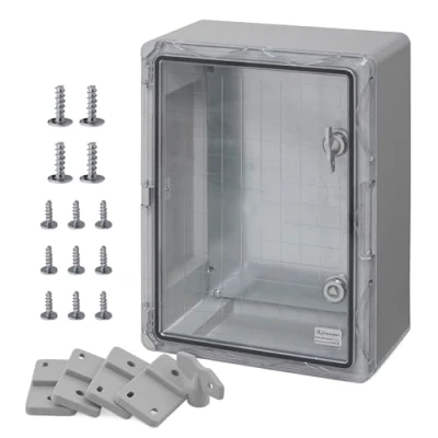 Abbildung von BOXEXPERT ABS Kunststoff Gehäuse, IP65, Wandschrank, Industriegehäuse, Leergehäuse, 400x300x170mm, grau, transparent, Gehäuse der Serie Fleet
